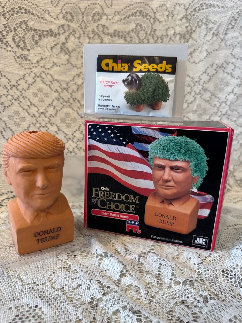 Chia Pet Donald Trump freedom of choice grows in 1 - 2 weeks New In Box 6.25”
